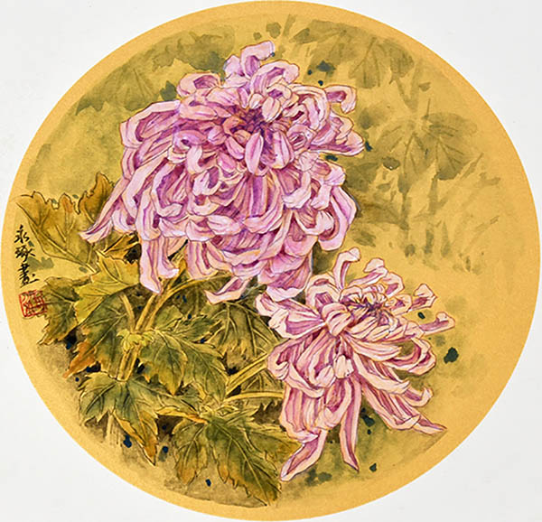 Flowers & Bird Watercolor Painting,33cm x 33cm(13〃 x 13〃),zyz72110012-z