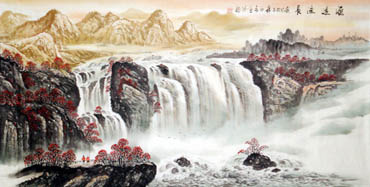 Chinese Waterfall Painting,69cm x 138cm,1033008-x