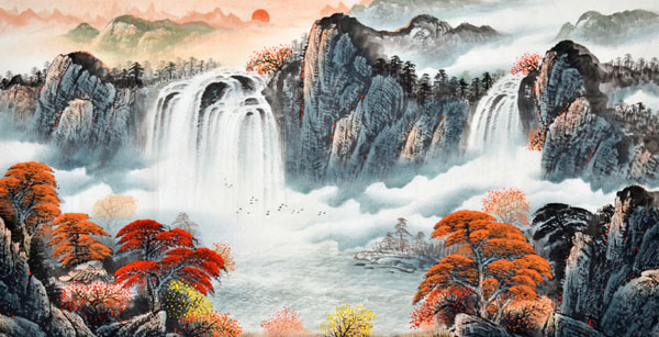 Waterfall,90cm x 180cm(35〃 x 70〃),1134009-z