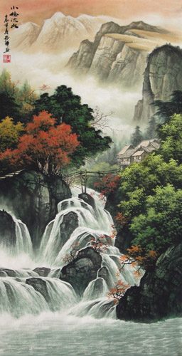 chinese waterfall painting 1135034, 50cm x 100cm19〃 x 39〃