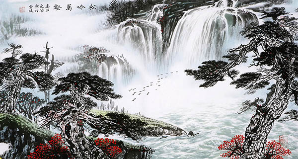 Waterfall,50cm x 100cm(19〃 x 39〃),cyd11123007-z