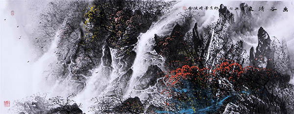 Waterfall,70cm x 180cm(27〃 x 70〃),cyd11123015-z