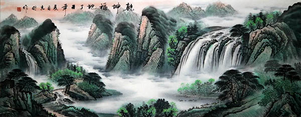 Waterfall,70cm x 180cm(27〃 x 70〃),cyd11123017-z