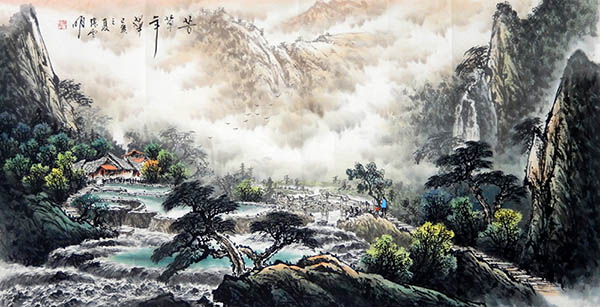 Waterfall,69cm x 138cm(27〃 x 54〃),zym11169004-z