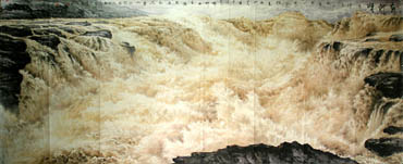 Chinese Yellow River Painting,140cm x 360cm,1097003-x