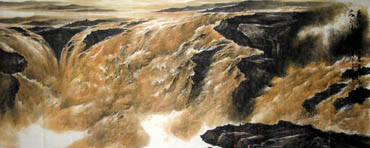 Chinese Yellow River Painting,96cm x 240cm,1119028-x