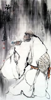 Chinese Zen Buddhism Painting,69cm x 138cm,3727003-x