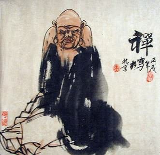 Chinese Zen Buddhism Painting,33cm x 33cm,3727004-x