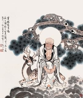 Chinese Zen Buddhism Painting,50cm x 55cm,3773020-x
