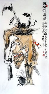 Chinese Zhong Kui Painting,69cm x 138cm,3447003-x