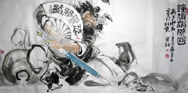 Chinese Zhong Kui Painting,66cm x 136cm,3447084-x