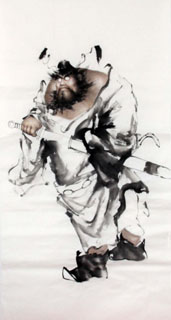 Chinese Zhong Kui Painting,66cm x 136cm,3505017-x