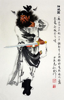 Chinese Zhong Kui Painting,46cm x 68cm,3519077-x