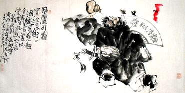 Chinese Zhong Kui Painting,69cm x 138cm,3546029-x