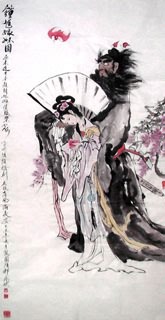 Chinese Zhong Kui Painting,69cm x 138cm,3549008-x