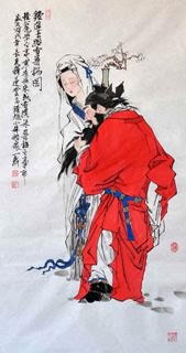 Chinese Zhong Kui Painting,50cm x 100cm,3776002-x