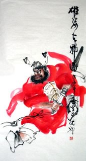 Chinese Zhong Kui Painting,69cm x 138cm,3777003-x
