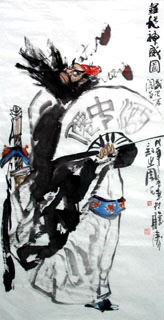 Chinese Zhong Kui Painting,69cm x 138cm,3777005-x