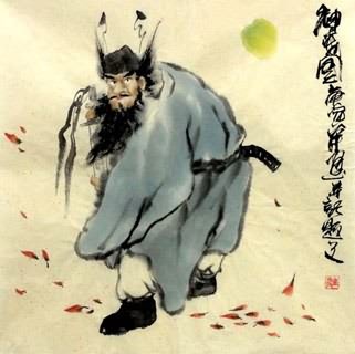 Chinese Zhong Kui Painting,40cm x 40cm,3784003-x