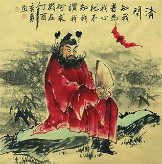Chinese Zhong Kui Painting,68cm x 68cm,3787004-x