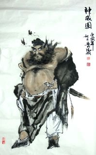 Chinese Zhong Kui Painting,50cm x 100cm,3789004-x