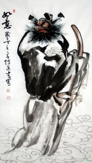 Chinese Zhong Kui Painting,50cm x 100cm,3791002-x