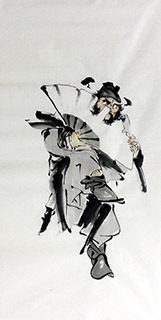 Chinese Zhong Kui Painting,69cm x 138cm,3791008-x
