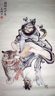 Chinese Zhong Kui Painting,48cm x 96cm,3792003-x