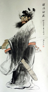 Chinese Zhong Kui Painting,66cm x 136cm,3805012-x