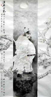 Chinese Zhong Kui Painting,70cm x 135cm,3970011-x