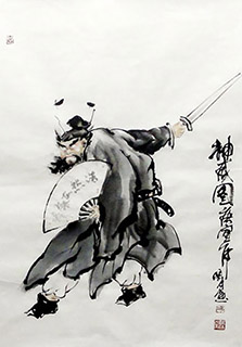 Chinese Zhong Kui Painting,46cm x 68cm,my31163005-x