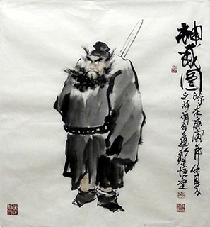 Chinese Zhong Kui Painting,50cm x 54cm,my31163006-x
