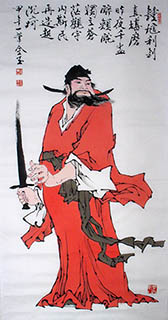 Chinese Zhong Kui Painting,69cm x 138cm,zjy31127011-x