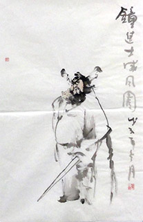 Chinese Zhong Kui Painting,46cm x 70cm,zp31164003-x