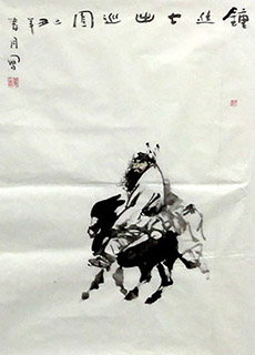 Chinese Zhong Kui Painting,69cm x 46cm,zp31164004-x