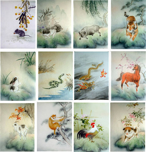 Zodiac Animals,43cm x 65cm(17〃 x 26〃),4800001-z